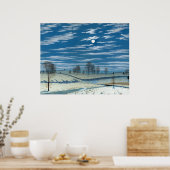 Henry Farrer Winter Szene in Mondlicht Poster (Küche)