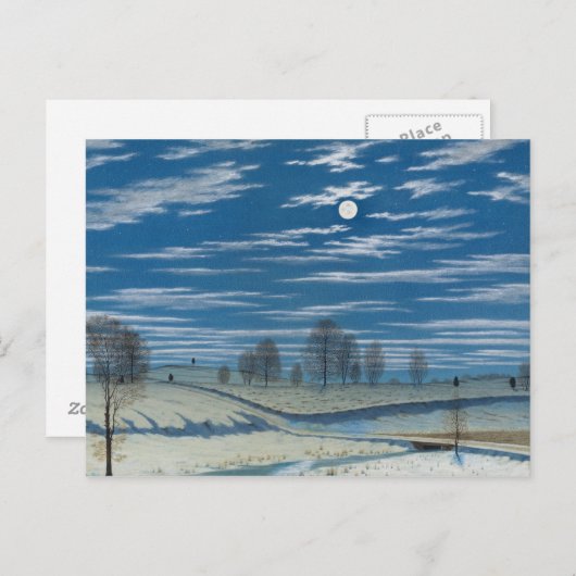 Henry Farrer - Winterlandschaft im Mondschein Postkarte (Vorne/Hinten)