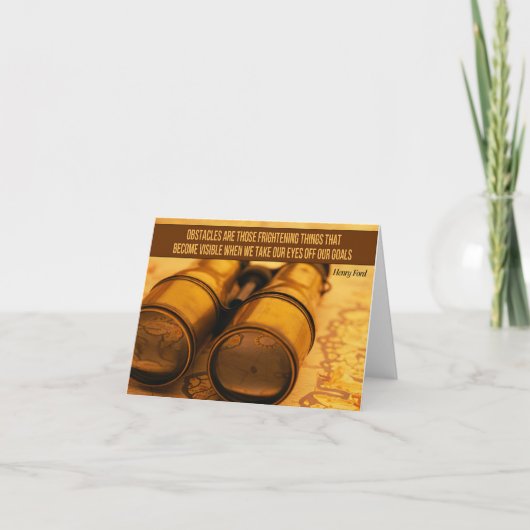 Henry Ford Inspiration Zitat "Hindernisse" Dankeskarte (Vorderseite)