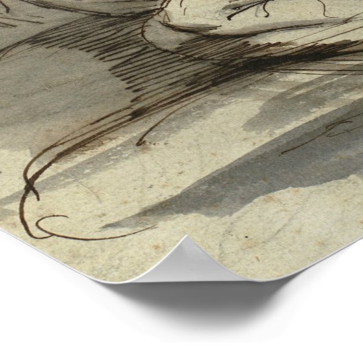 Henry Fuseli - Frauen sitzen, aufgerollt Poster (Ecke)