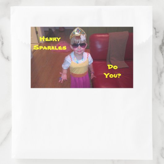 Henry Glitzern Rechteckiger Aufkleber (Tasche)