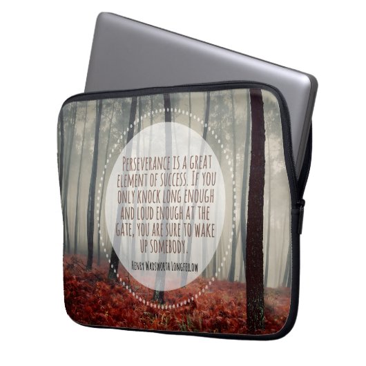 Henry Longfellow Inspiration Anführungsdauer Laptopschutzhülle (Vorderseite Links)