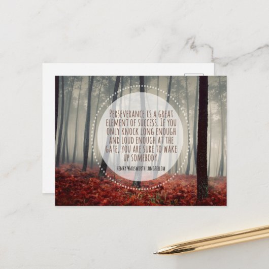 Henry Longfellow Inspiration Anführungsdauer Postkarte (Vorderseite/Rückseite Beispiel)