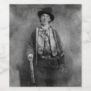 Henry McCarty, Billy der Outlaw Kid des alten West Weinetikett