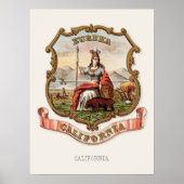 Henry Mitchell California Staat Coat of Arms 1876 Poster (Vorne)