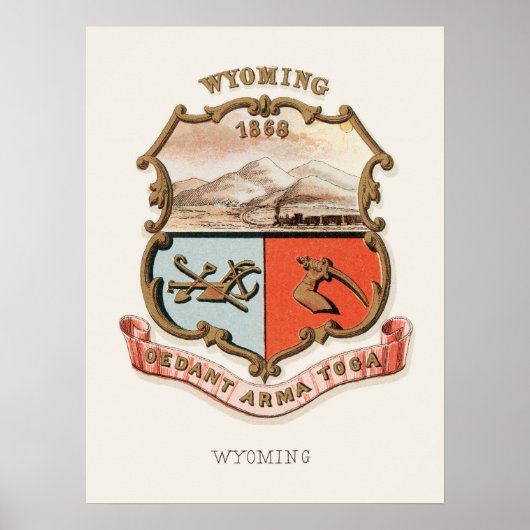 Henry Mitchell Wyoming Territory Coat of Arms Poster (Vorne)