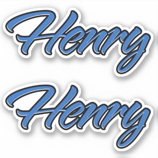 Henry Name blue Aufkleber Sticker Stickerset (Vorderseite)