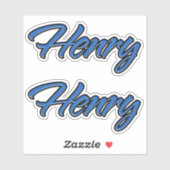 Henry Name blue Aufkleber Sticker Stickerset (Blatt)