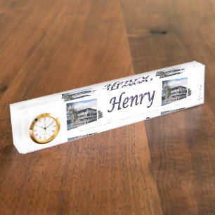 Henry-Name-Logo mit Paddel-Dampfern, Namensplakette
