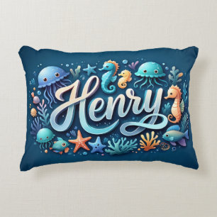 Henry Name Ocean Thema dekorative Sea Life Dekokissen