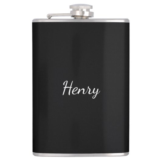 Henry Name Typografie Personalisiertes Geschenk Flachmann (Vorderseite)