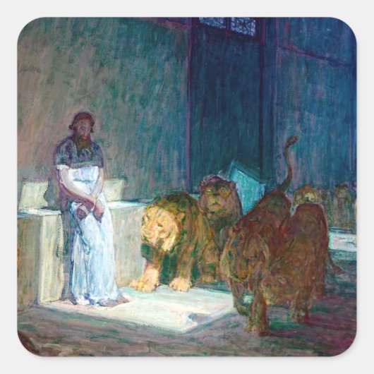 Henry Ossawa Tanner Daniel im Lions' Den Quadratischer Aufkleber (Vorderseite)