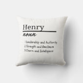 Henry, Personalisierter Name des Jungen Kissen (Rückseite)