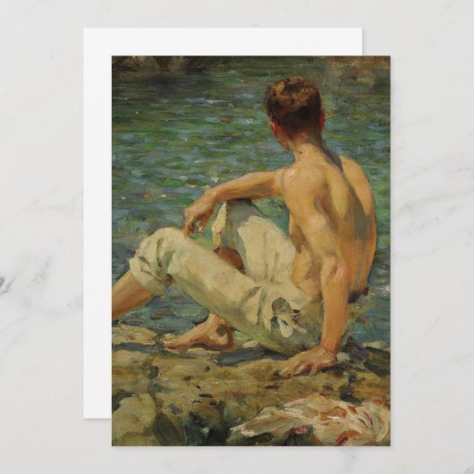 Henry Scott Tuke Gold und Green Einladung (Vorne/Hinten)