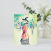 Henry Somm - Elegant am Boulevard Postkarte (Stehend Vorderseite)