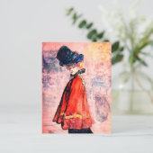 Henry Somm - Elegant in Red Cape Postkarte (Stehend Vorderseite)