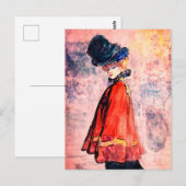 Henry Somm - Elegant in Red Cape Postkarte (Vorne/Hinten)