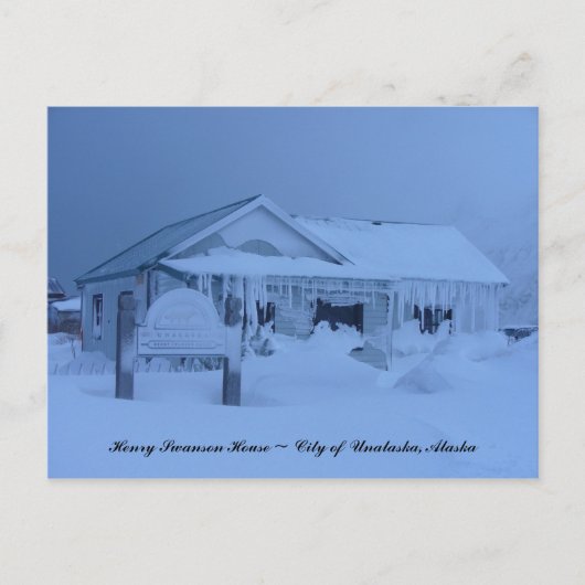 Henry Swanson House im Winter Postkarte (Vorderseite)