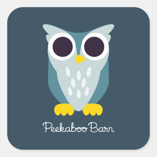 Henry the Owl Quadratischer Aufkleber (Vorderseite)