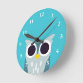 Henry the Owl Runde Wanduhr (Winkel)