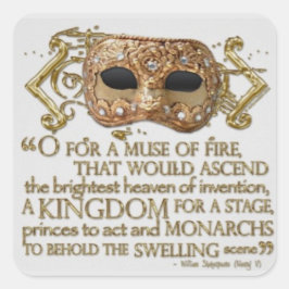 Henry-V-Eröffnungsgesetz I Prolog von Shakespeare Quadratischer Aufkleber