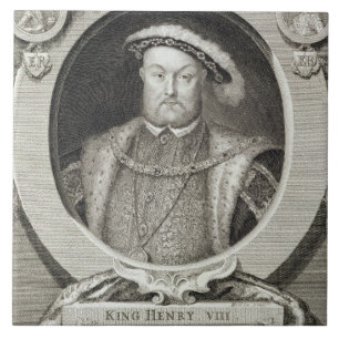 Henry VIII (1491-1547), nach einer Malerei im Ro Fliese