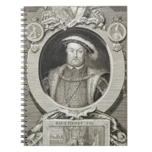 Henry VIII (1491-1547), nach einer Malerei im Ro Notizblock