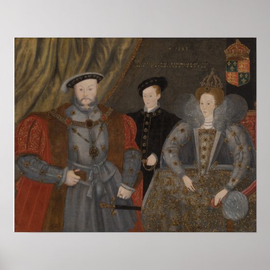 Henry VIII, Elizabeth I und Edward VI Poster (Vorne)