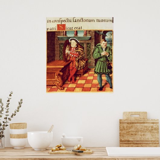 Henry VIII. Harfenspielen mit seinem Narren Wil Poster (Küche)