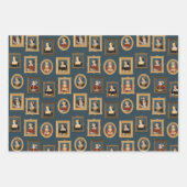 Henry VIII Sechs Ehefrauen Portraits in Rahmen Aqu Geschenkpapier Set (Vorderseite 2)