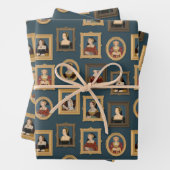 Henry VIII Sechs Ehefrauen Portraits in Rahmen Aqu Geschenkpapier Set (Beispiel)