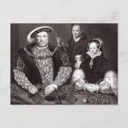 Henry VIII, seine Tochter Queen Mary Postkarte (Vorderseite)