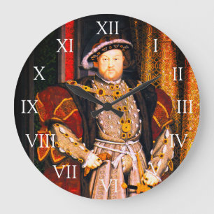 Henry VIII Tudors Geschichte König England sechs F Große Wanduhr