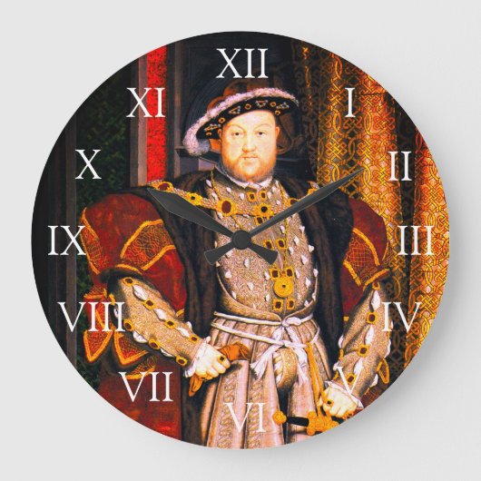 Henry VIII Tudors History King England sechs Ehefr Große Wanduhr (Vorderseite)