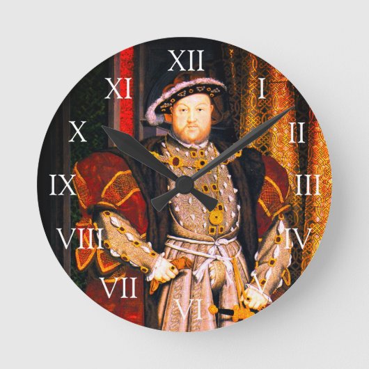 Henry VIII Tudors History King England sechs Ehefr Runde Wanduhr (Vorderseite)