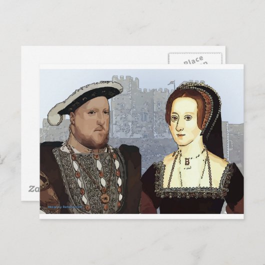 Henry VIII und Ann Boleyn Postkarte (Vorne/Hinten)