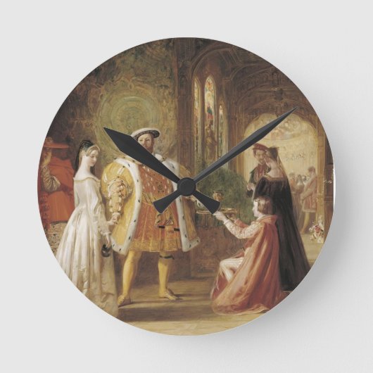 Henry VIII und Anne Boleyn Runde Wanduhr (Vorderseite)