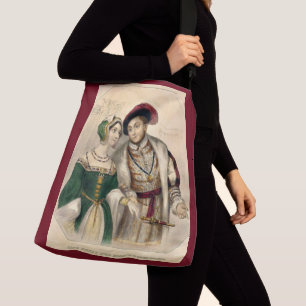 Henry VIII und Anne Boleyn Tragetaschen Mit Langen Trägern