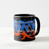 Henry Vorname Name Graffiti blue orange Tasse (VorderseiteRechts)