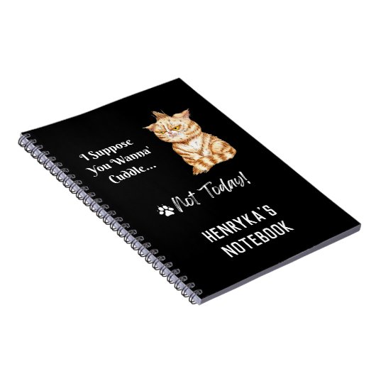 Henryka's Grumpy Cat Spiral Notebook Notizblock (Rechte Seite)