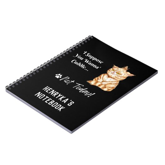 Henryka's Grumpy Cat Spiral Notebook Notizblock (Linke Seite)