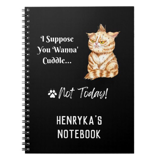 Henryka's Grumpy Cat Spiral Notebook Notizblock (Vorderseite)