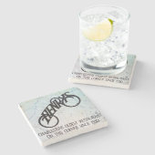 Henrys Restaurant Charleston, SC. Marmor-Untersetz Steinuntersetzer (Seitenansicht)