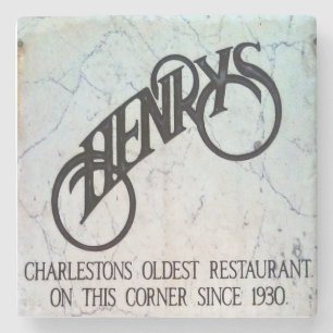 Henrys Restaurant Charleston, SC. Marmor-Untersetz Steinuntersetzer