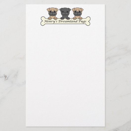 Henrys Traumland-Möpse Briefpapier (Vorderseite)