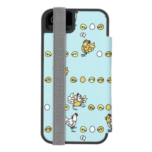 Hens, Chicks, and Eggs Incipio iPhone Geldbeutel-Hülle (Folio Rückseite)