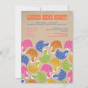 Hens Night Junggeselinnen-Abschied Hochzeit Einlad Einladung