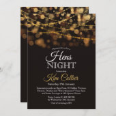 Hens Night Party Glitzer Lights Einladung (Vorne/Hinten)