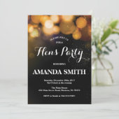 Hens Party Einladung Card Gold Glitzer (Stehend Vorderseite)