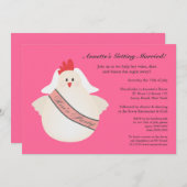 Hens Party Funny Chicken Illustriert einladen Einladung (Vorne/Hinten)